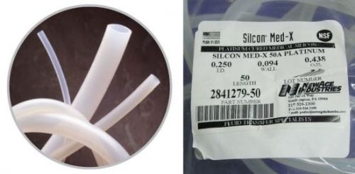 * 15&#039; SILCON MED-X 2841279 Medical Grade Silicone Tubing 1/4&#034; ID 7/16&#034; OD NEW *