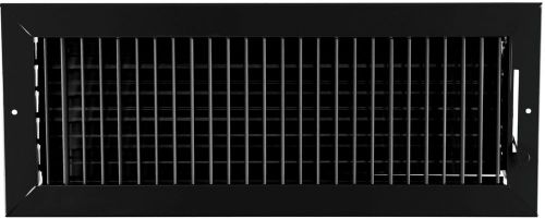 18w&#034; x 6h&#034; adjustable air supply diffuser - hvac vent duct cover grille [black] for sale