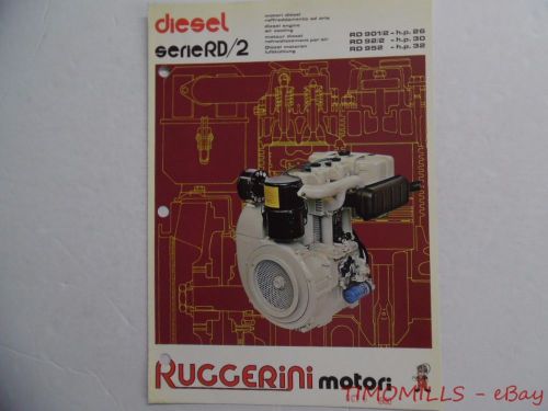 1980 RUGGERINI Serie RD/2 Italian Diesel Engine Motor Catalog Brochure Vintage