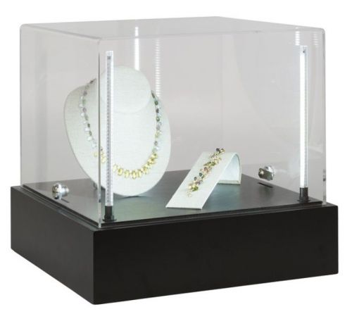 Free shipping acrylic lockable lighted showcase for jewelry - retail for sale