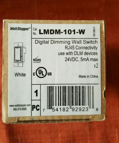NEW WATTSTOPPER LMDM-101-W DIGITAL DIMMING WALL SWITCH 24VDC RJ45 CONNECTIVITY