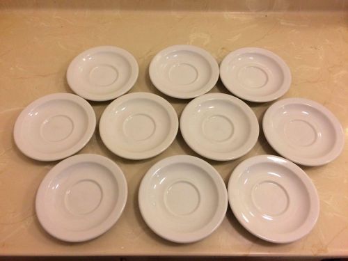 Vintage Rego China Restaurant Ware White Saucers 5 1/2&#034; diameter Lot of 10