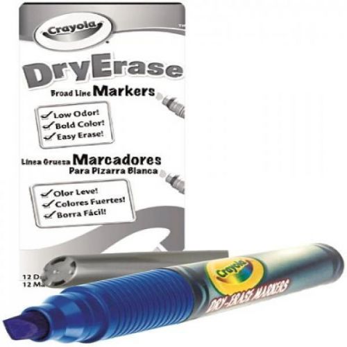 Crayola 98-9626-042 Crayola Dry Erase Marker, Chisel Tip, Blue, Box of 12