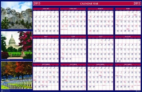 House of Doolittle 3986 US Monuments Reversible/Erasable Yearly Wall Calendar,