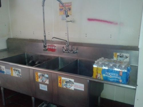 Metcraft power soak system b-220-h restaurant 3 well stainless steel sink for sale