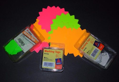 Avery 11913,11014,11061 Strung Marking Tags, Retail Neon Burst Mini Sale Signs