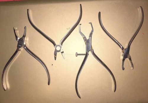 4 ASSORTED ORTHODONTIC DENTAL JAW PLIERS