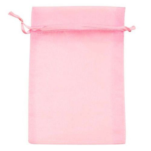 Beadaholique Organza Drawstring Gift Bags, 4 by 6-Inch, Light Pink