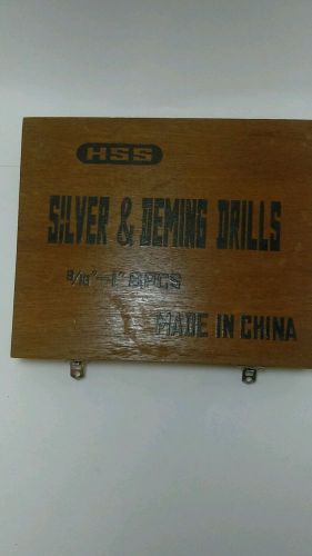 8 Pc. Silver &amp; Demming HSS Drill Set 8/19 To 1in.