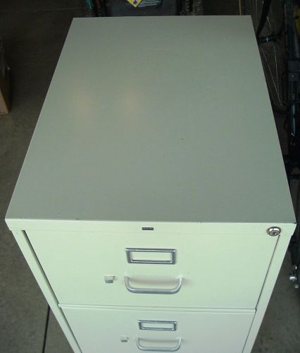 HEAVY DUTY IVORY 2-DRAWER PROFESSIONAL OFFICE FILE CABINET - LOCAL PICKUP ONLY
