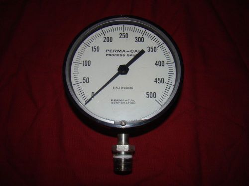 Perma Cal 500 psi process gauge 1/2&#034; MPT bottom stem 5 psi increments