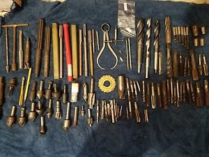 MACHINIST TOOLS LATHE MILL  Lot of end mills and more severance B&amp;S 100+ LOOK
