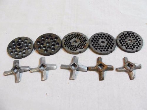 Lot of 10 Hobart #12 Meat Grinder Disc &amp; Cutting Blade L&amp;W Zico Germany