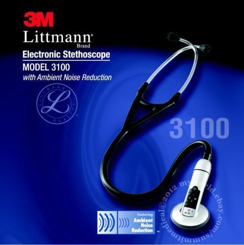 BRAND NEW 3M Littmann 3100 Electronic Stethoscope Black 27&#034;