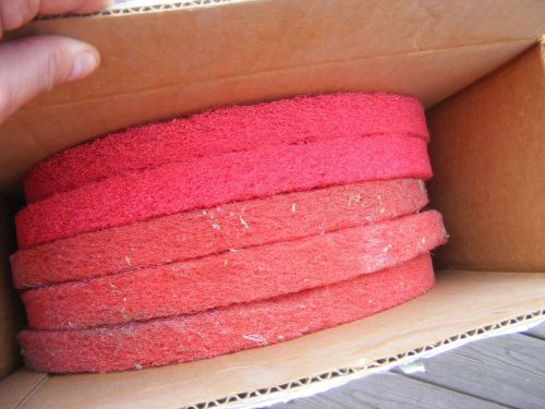 5ea Norton &amp; 3M Industrial Floor buffer Pad - 13&#034; Red Buffing Pads #54272