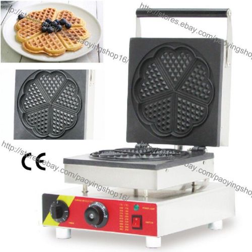 Commercial Nonstick Electric Heart Shaped Waffle Maker Iron Baker Machine Mold