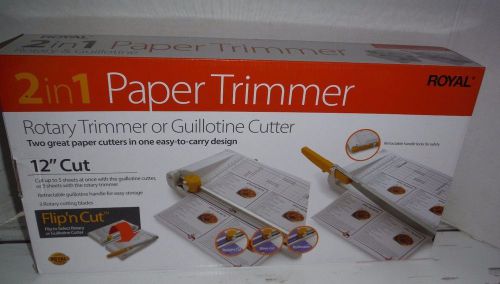 New royal 2 in1 paper trimmer 12&#034; cut rotary trimmer and guillotine cutter for sale