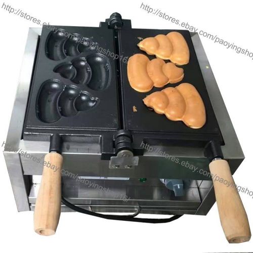 Commercial Nonstick Electric Korean Poop Bread Waffle Maker Iron Machine Baker