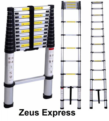 Aluminum ladder 12.5ft telescopic extension foldable steps 380cm light home work for sale