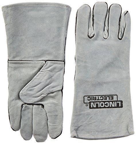 Lincoln electric kh641 leather welding gloves, one size, grey for sale