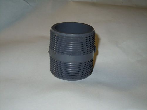 Pipe nipple, pvc, 1-1/2&#034; threaded x 2&#034; long, schedule 80, gray for sale