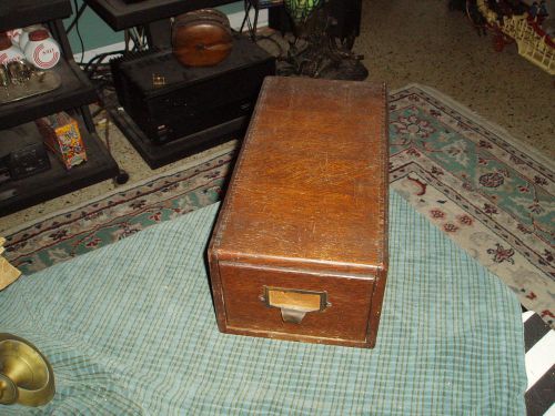 Antique WOOD DOVETAILED TIGER OAK FILE BOX W/ Patina &amp; Age