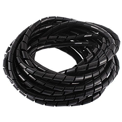 uxcell 8M 25ft 8mm Black Wire Spiral Wrap Sleeving Band Tube Cable Protector