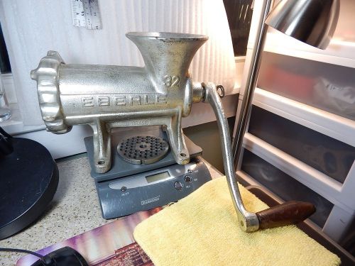 Heavy Duty LARGE Eberle No.32 Hand Crank Meat Grinder &#034;MFG. Brasil&#034; 3/8&#034;&amp; 4.5mm