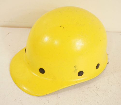 Vintage yellow superglas fibremetal hard hat helmet fiberglass antique hat for sale