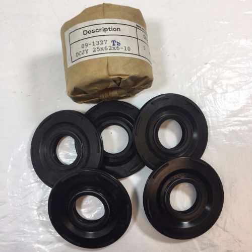 DOUBLE LIP OIL SEAL DCJY 25X62X6-10 TS PACKAGE OF 5 NEW OLD STOCK GREAT COND..