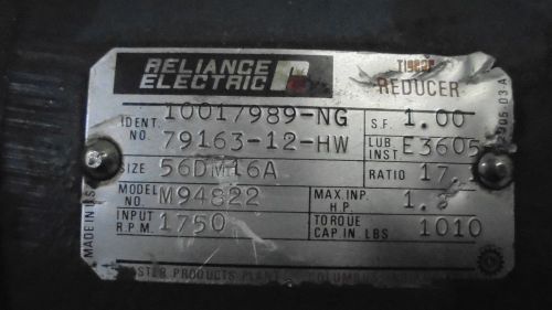 RELIANCE ELECTRIC M49822 TIGEAR SPEED REDUCER *USED*