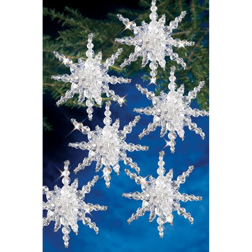 &#034;Holiday Beaded Ornament Kit-Snow Clusters 3.5&#034;&#034; Makes 12&#034;