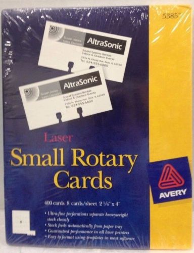 Avery Small Rotary Cards #5385 Laser 2 1/6&#034; x 4&#034; (400 cards/50 sheets) NEW