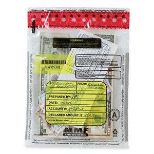 MMF Industries Tamper-Evident Deposit Bags, 12 x 16 Inches, Clear, 100 Bags per
