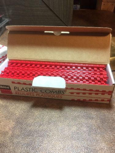 Ibico Binding System 100 Count Plastic Combs 1/4&#034; Red New Model 15047