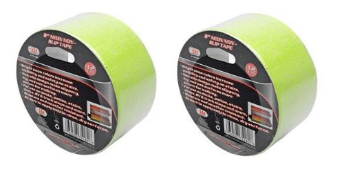 Neon Non-Slip Tape 2&#034; x 12&#039; Rolls ~ 2 Pack ~ New ~ Free Shipping