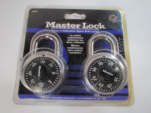 NEW MASTER LOCK 1500T 2 Pack Combo, Two Pad Locks ONE Combination Factory Sealed