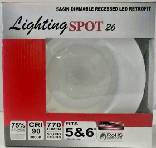 Lighting Spot26 - 5&#034;&amp;6&#034; Dimmable Recessed LED Retrofit - 12 Watts