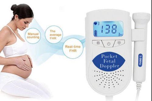 Ultrasound fetal heartbeat monitor fda approved lcd screen speaker pocket sized for sale