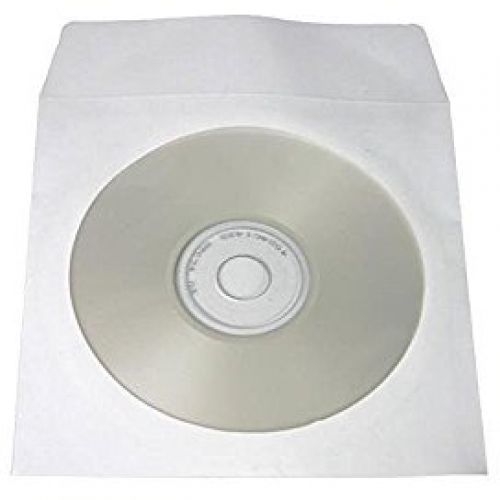 Yens 1000 Pcs White CD DVD Paper Sleeves Envelopes With Flap And Clear Window