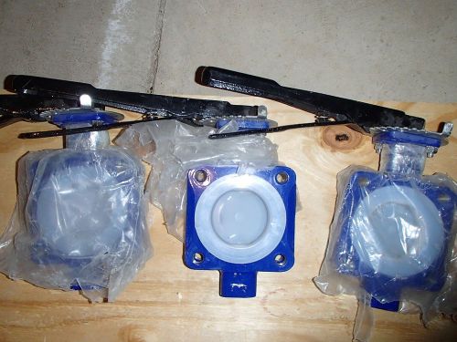 Amri ksb acris 3&#034;-il-31kf/sc1 teflon lined butterfly valves - new surplus for sale
