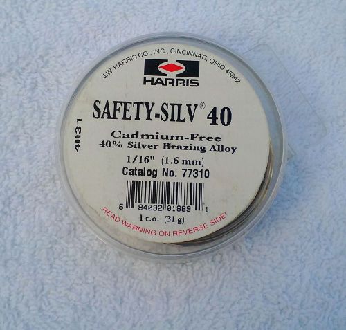 Silver Solder 35 grams Harris safety silver 40 % cadmium free 1/16 pt#82310