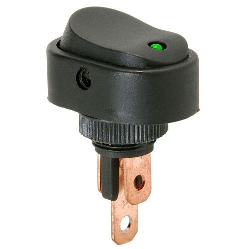 Spst automotive rocker switch w/green led 12v for sale