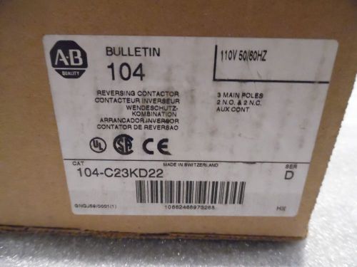 Allen-Bradley 104-C23KD22 23 A Reversing Contactor  110V 2NO 2NC 104C23KD22 NIB