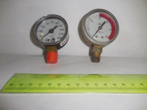 ASHCROFT (+) LOT of 2 Pressure Gauges, 0-300PSI and 0-30PSI