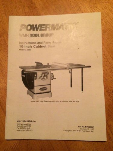 powermatic PM2000 parts manual