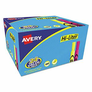 HI-LITER Desk-Style Highlighters, Chisel Tip, Assorted Colors, 24/Pack 98189