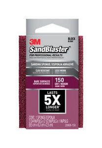 3M 20908-150 150-Grit SandBlaster Sanding Sponge 3-3/4 L x 2-1/2 W x 1 in.