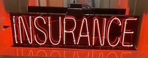LARGE ADVERTISING INSURANCE NEON SIGN 48”x13”x3”
