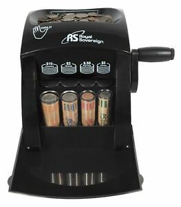 Royal Sovereign 1 Row ECO-Friendly Manual Hand Crank Coin Sorter (QS-1), Sing...